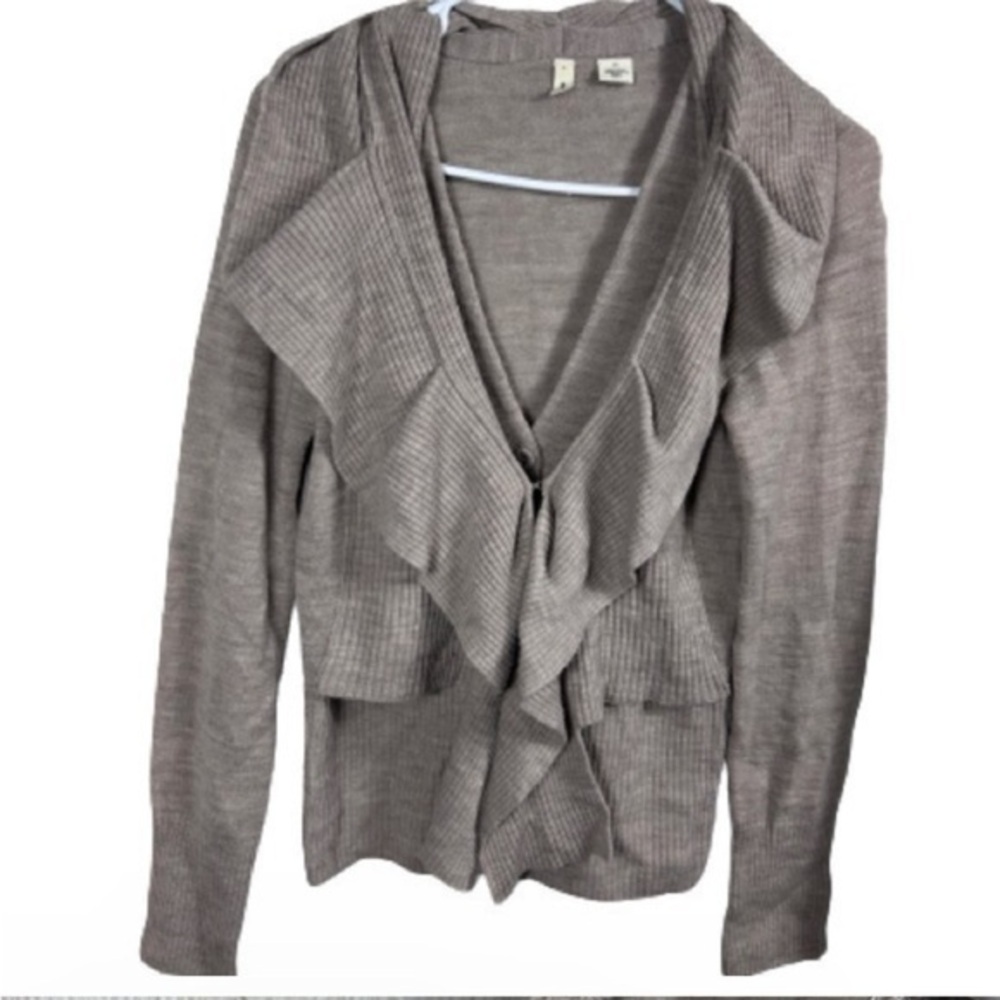 Anthropologie Moth wool blend‎ layered look ruffle sweater sz S